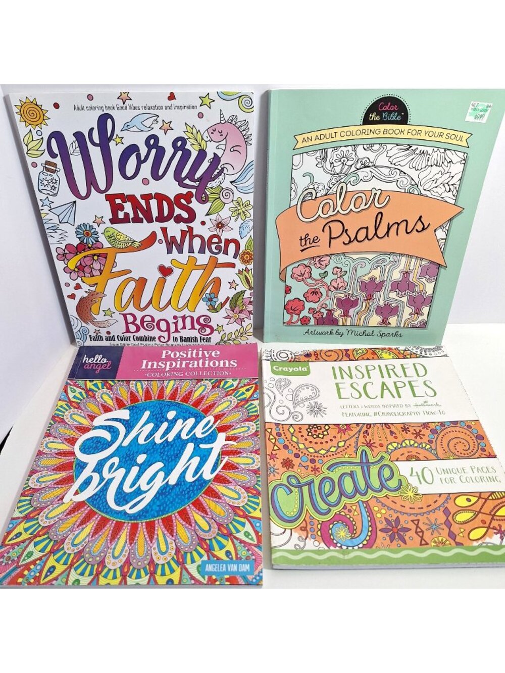 Adult Coloring Book Lot Faith Color The Psalms Shine Bright Inspired Escapes